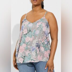 Torrid Sophie Tank Size Large 0 Floral Flowy Coquette Chiffon Swing Cami Top